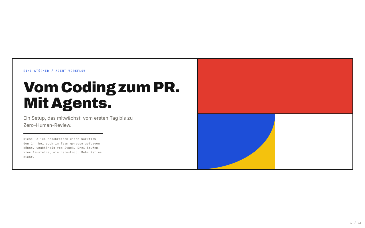 Vom Coding zum PR. Mit Agents.
